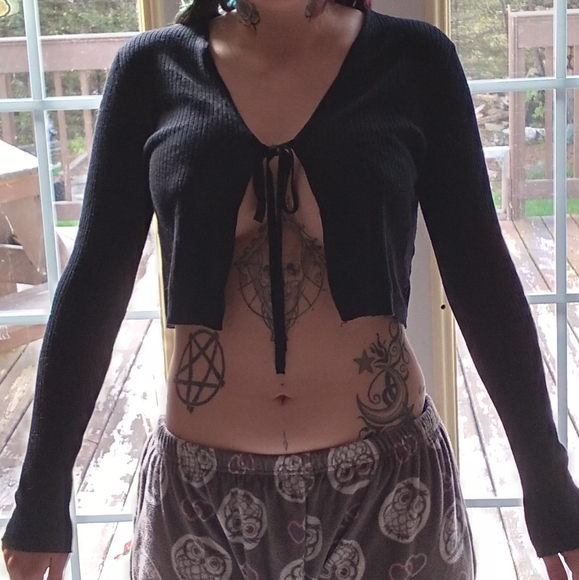 Garage Tops - Two open tie crop shirts